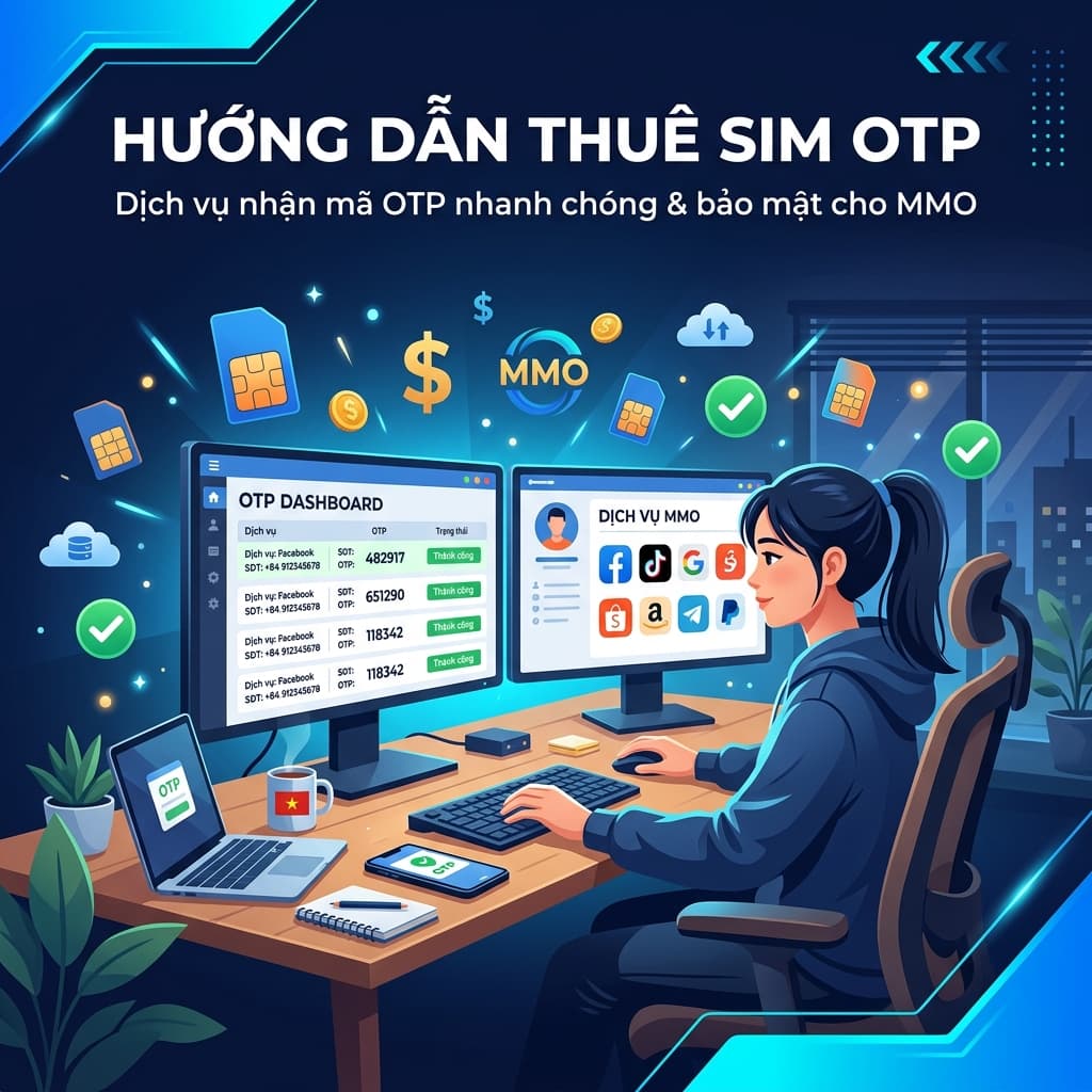 Hướng dẫn thuê SIM nhận OTP để làm MMO từ A-Z cho người mới (2026)