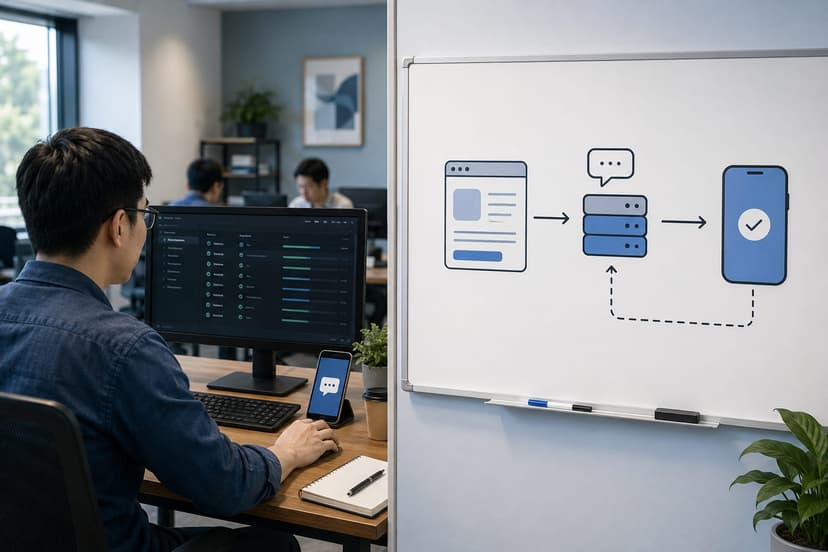 Minh họa quy trình kiểm thử SMS OTP với gateway giả và bài smoke trên thiết bị thật