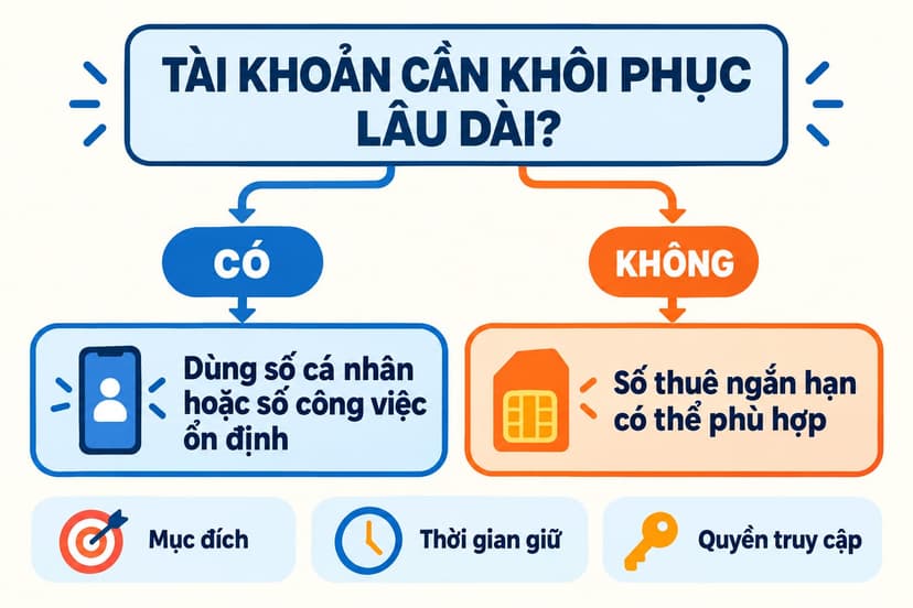 Sơ đồ chọn số dài hạn hoặc số thuê ngắn hạn theo nhu cầu khôi phục