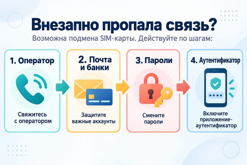 План действий при внезапной потере связи и подозрении на подмену SIM-карты