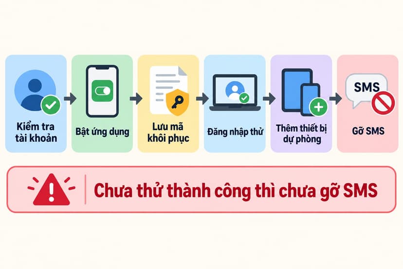 Quy trình sáu bước chuyển từ SMS OTP sang ứng dụng xác thực