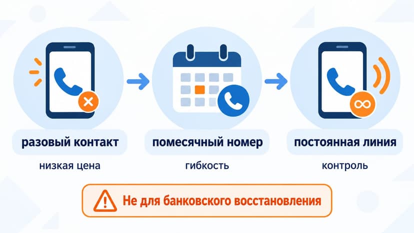 Схема выбора между разовым, помесячным и постоянным виртуальным номером