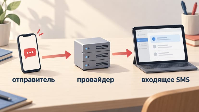 Схема движения SMS от отправителя через провайдера во входящий онлайн-ящик