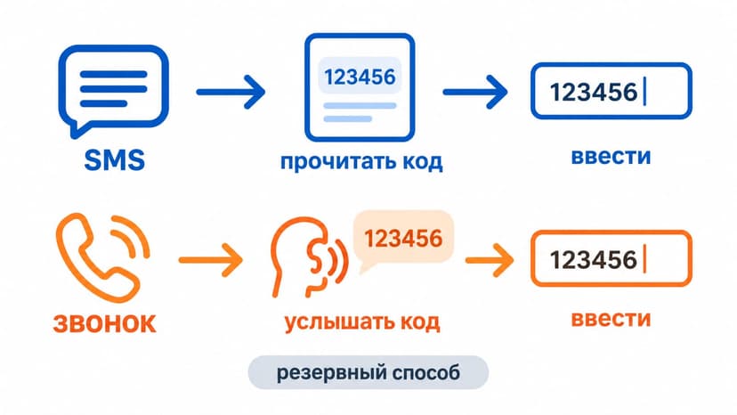 Сравнение подтверждения по SMS и голосовым звонком с резервным способом