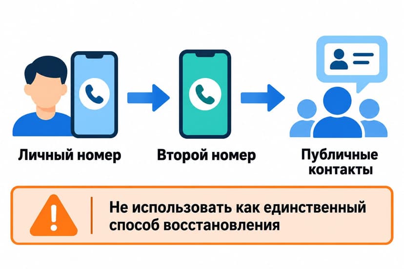 Схема разделения личного номера, второго номера и публичных контактов